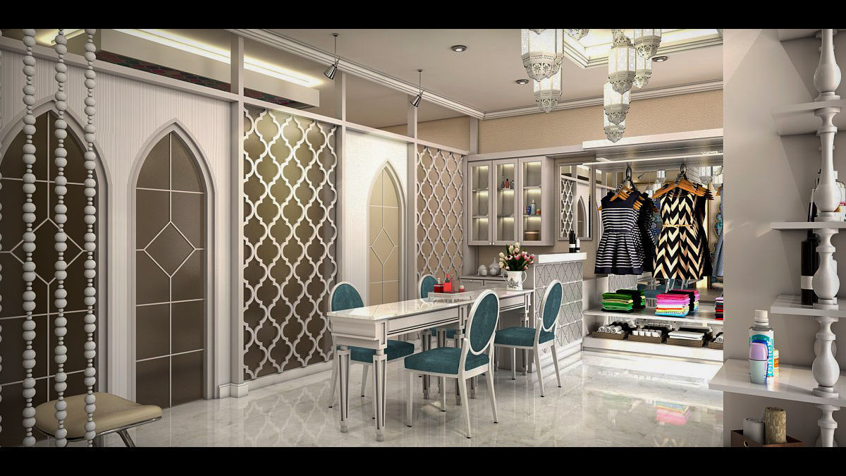 Waxologie fashion store with flowers on windows 3D model_2