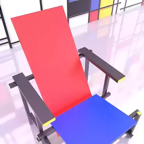 Mondrian Chair Lowpoly old and new