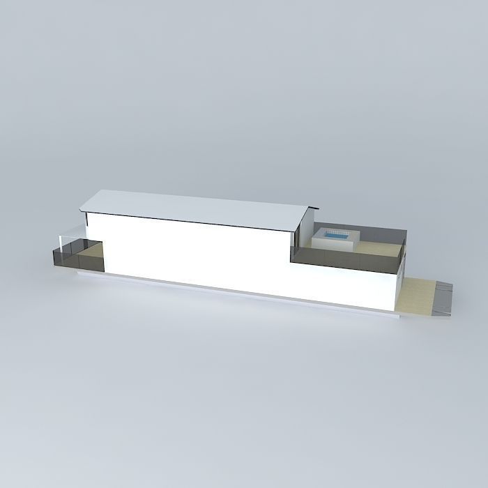 Houseboat house Free 3D model_1