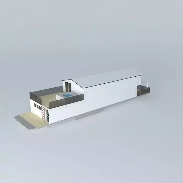 Houseboat house Free 3D model_0