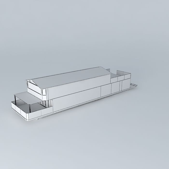 Houseboat house Free 3D model_4