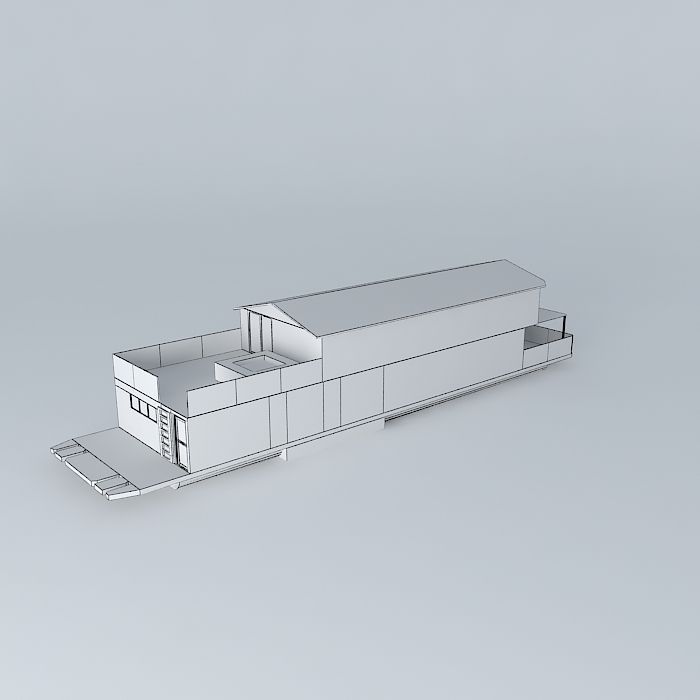 Houseboat house Free 3D model_3
