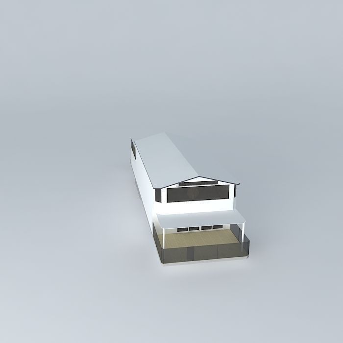 Houseboat house Free 3D model_2
