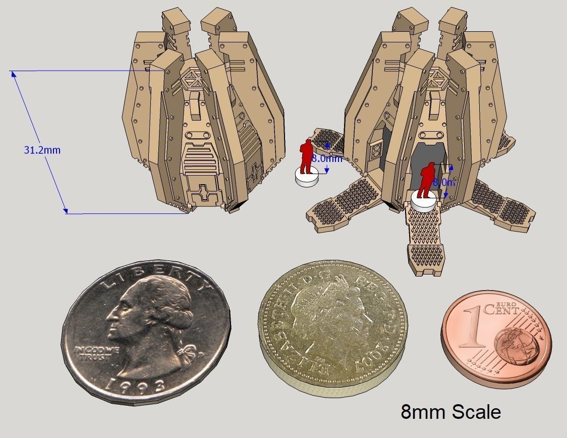 6mm and 8mm Orbital Drop Pods 3D print model_8
