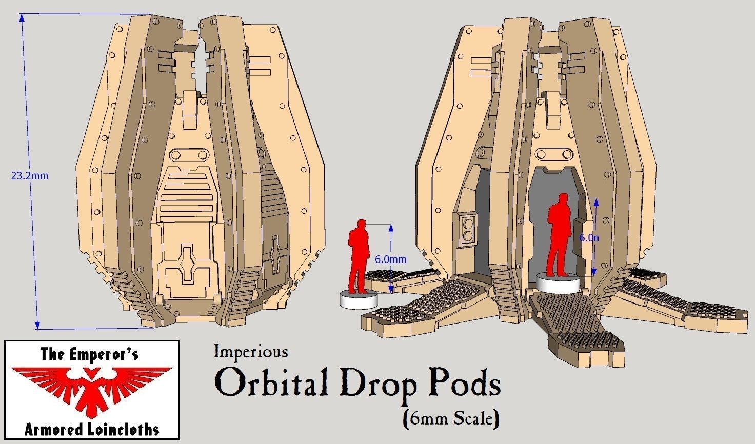 6mm and 8mm Orbital Drop Pods 3D print model_3