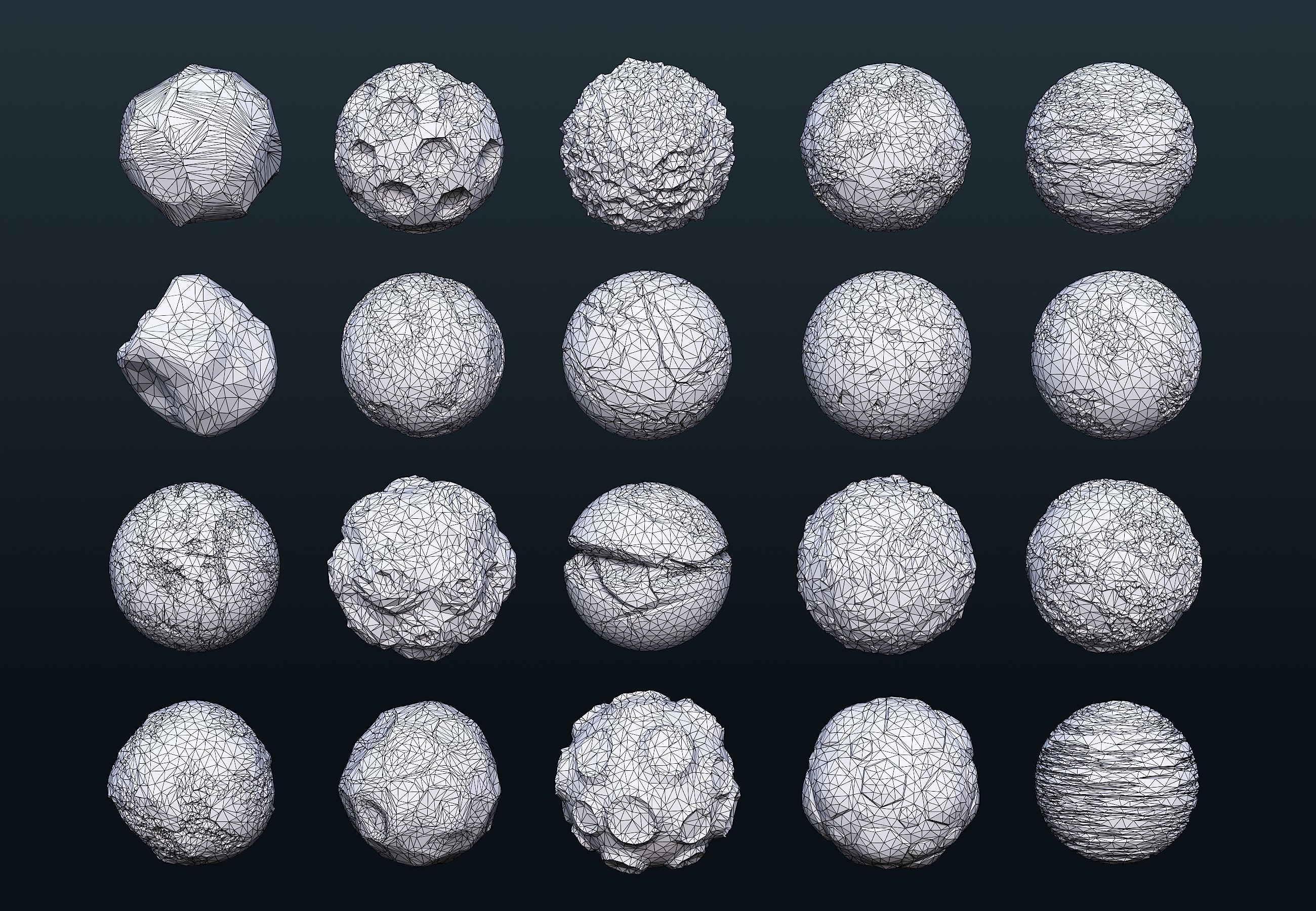 Low Poly Planets 20 models Low-poly 3D model_8