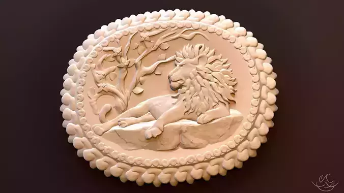 Relief lion 3D print model