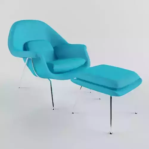 chair womb and ottoman Free 3D print model