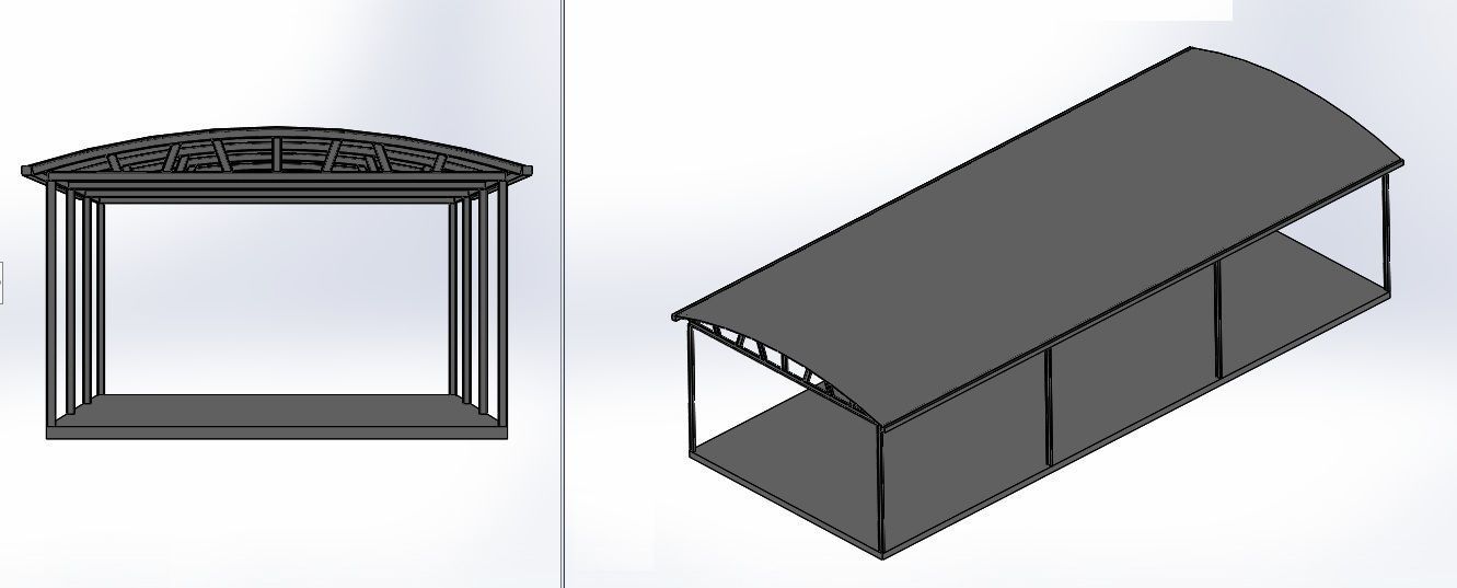 Canopy design of carport Free 3D model_1