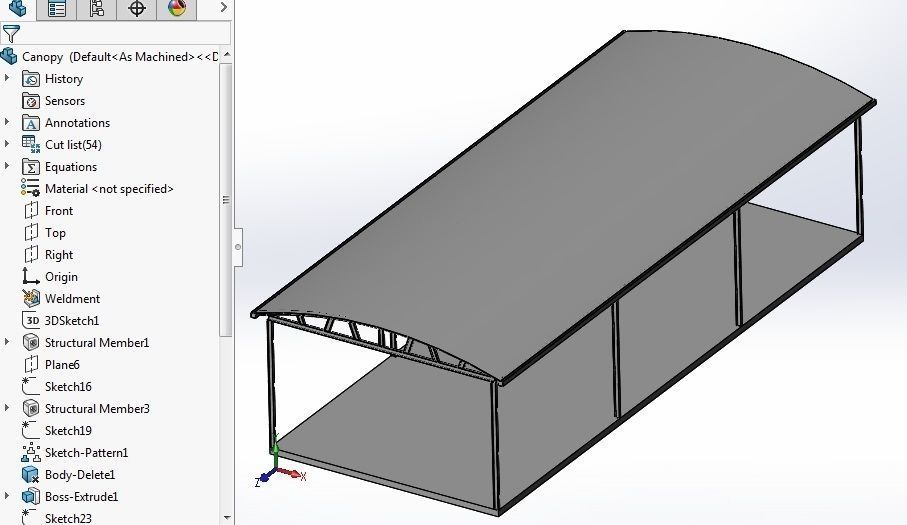 Canopy design of carport Free 3D model_3