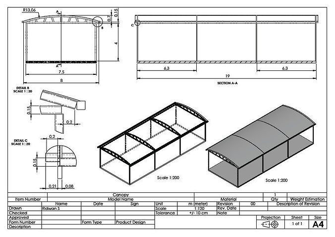 Canopy design of carport Free 3D model