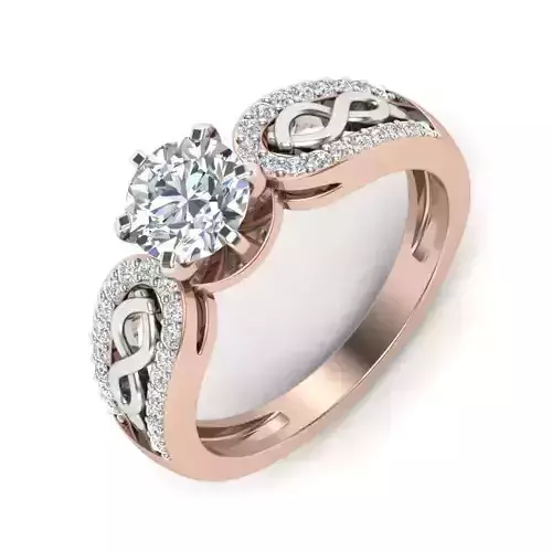 Engagement Ring Two Tone Color 