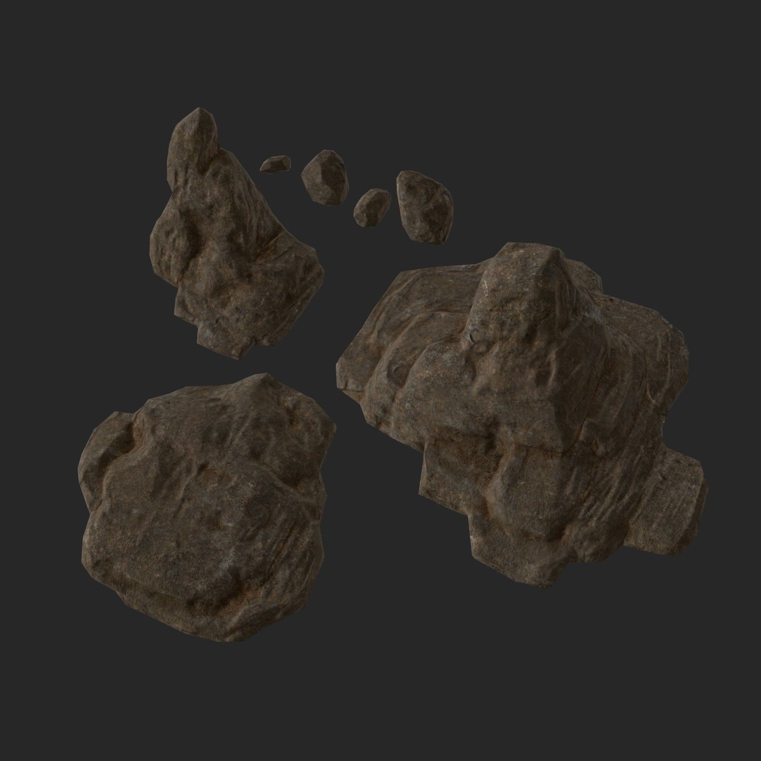 Lowpoly sandstone Kit bundle 3D model_2