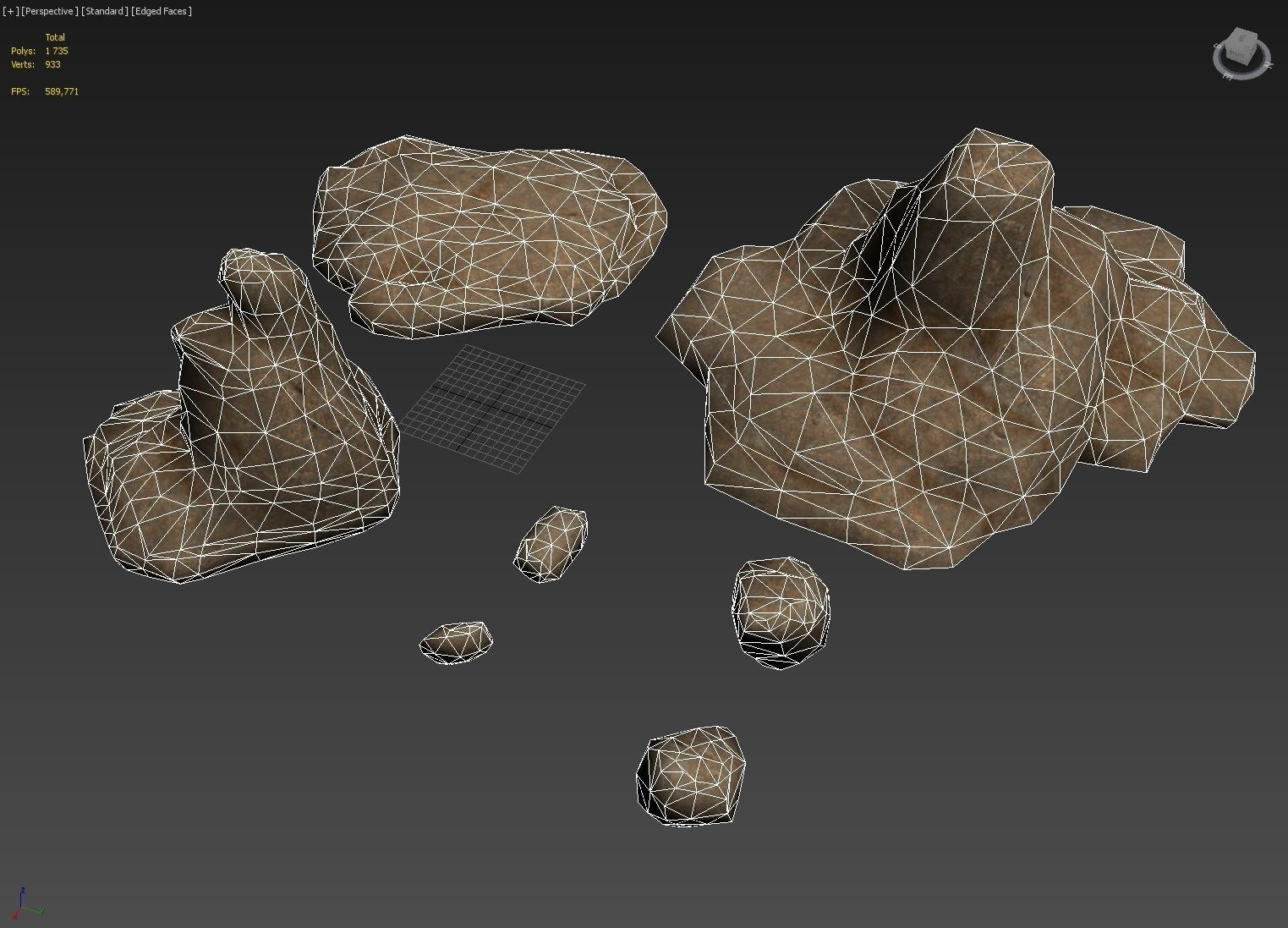 Lowpoly sandstone Kit bundle 3D model_11