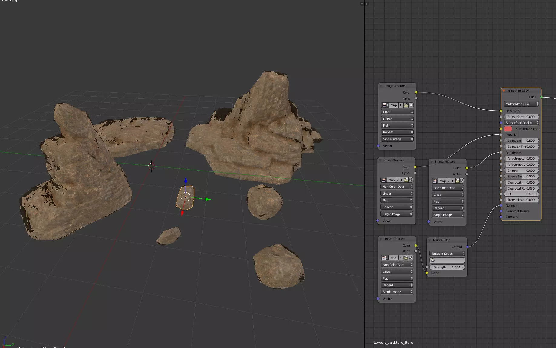 Lowpoly sandstone Kit bundle 3D model_0