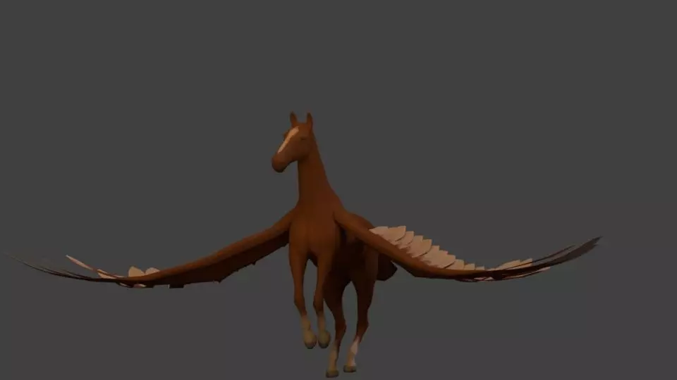 pegasus horse with wings Free low-poly 3D model_0