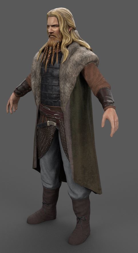 3 Vikings - Lowpoly Stylized Characters Low-poly 3D model_6