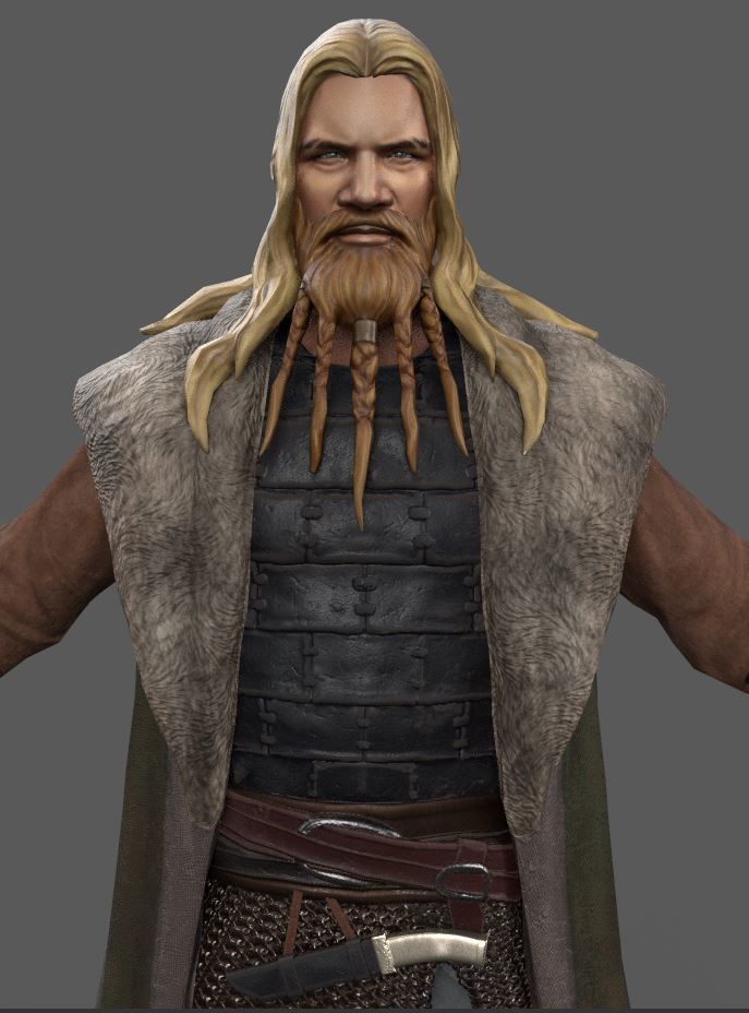 3 Vikings - Lowpoly Stylized Characters Low-poly 3D model_15