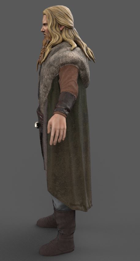 3 Vikings - Lowpoly Stylized Characters Low-poly 3D model_9