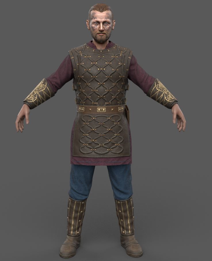 3 Vikings - Lowpoly Stylized Characters Low-poly 3D model_2