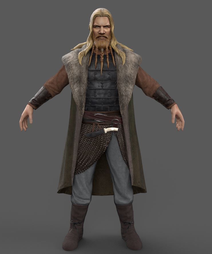 3 Vikings - Lowpoly Stylized Characters Low-poly 3D model_3