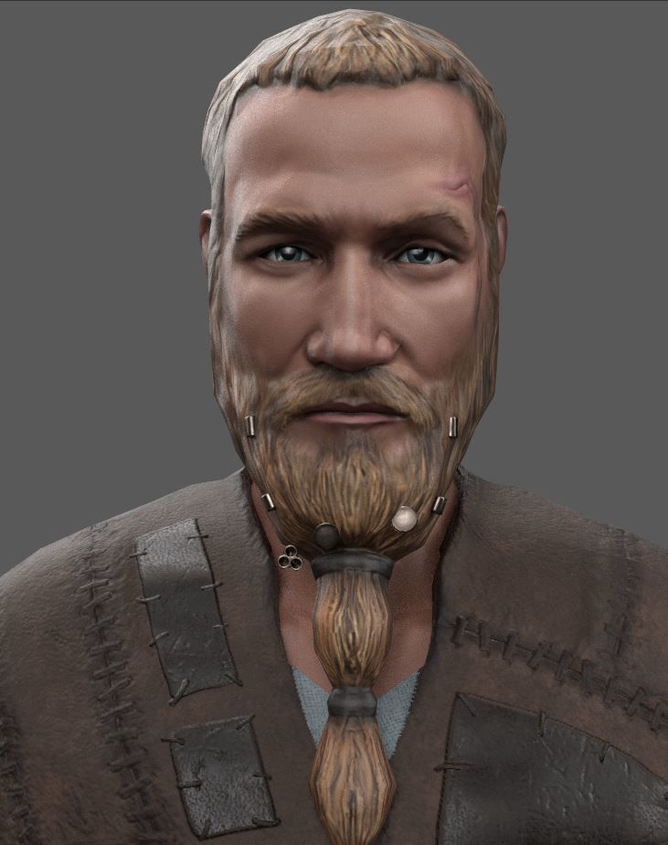 3 Vikings - Lowpoly Stylized Characters Low-poly 3D model_16