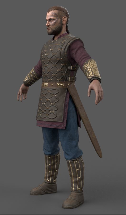 3 Vikings - Lowpoly Stylized Characters Low-poly 3D model_5