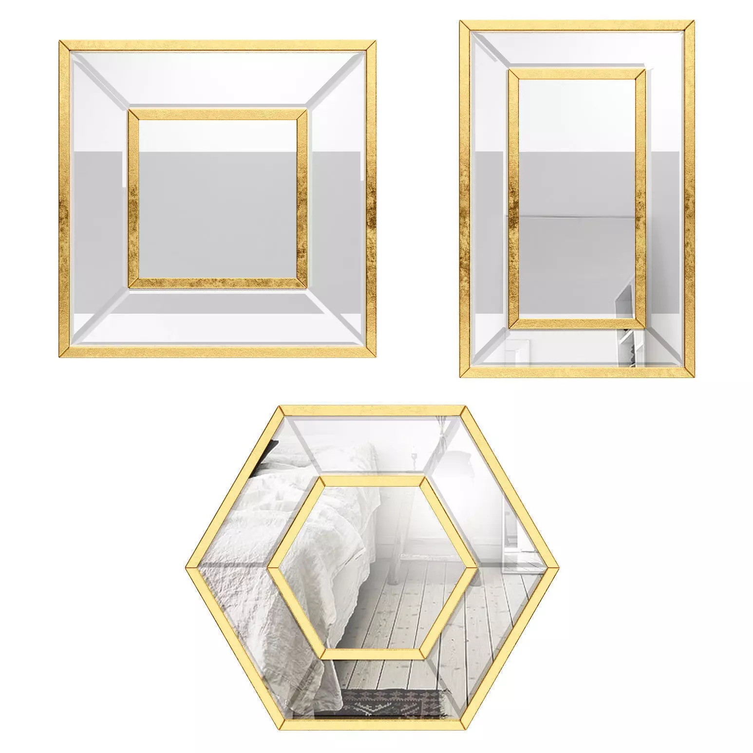 3 Piece Titania Mirror Set ROSP5847 3D model_0
