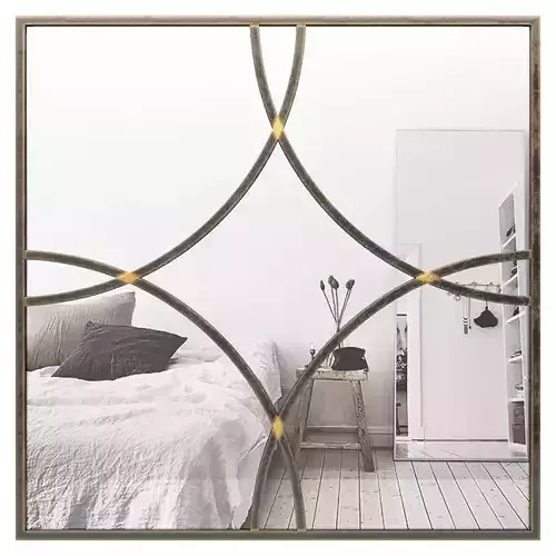 Allaryce Square Medallion Metal Accent Mirror TCDT1004