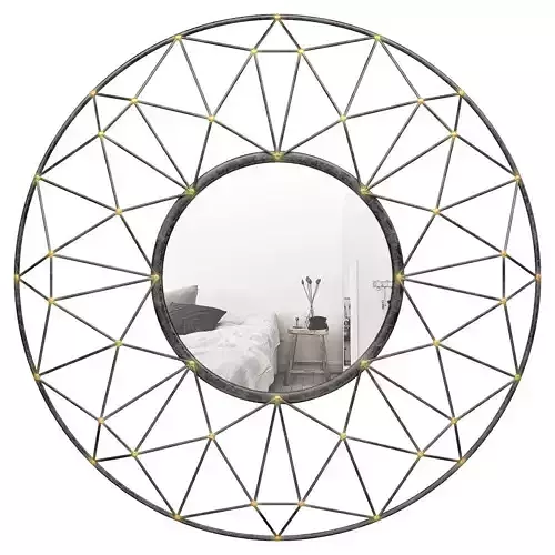 Bal Harbour Round Geometric Frame Accent Mirror BYST5344