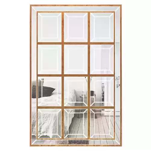 Beveled Glass Rectangular Framed Wall Mirror MMR1748