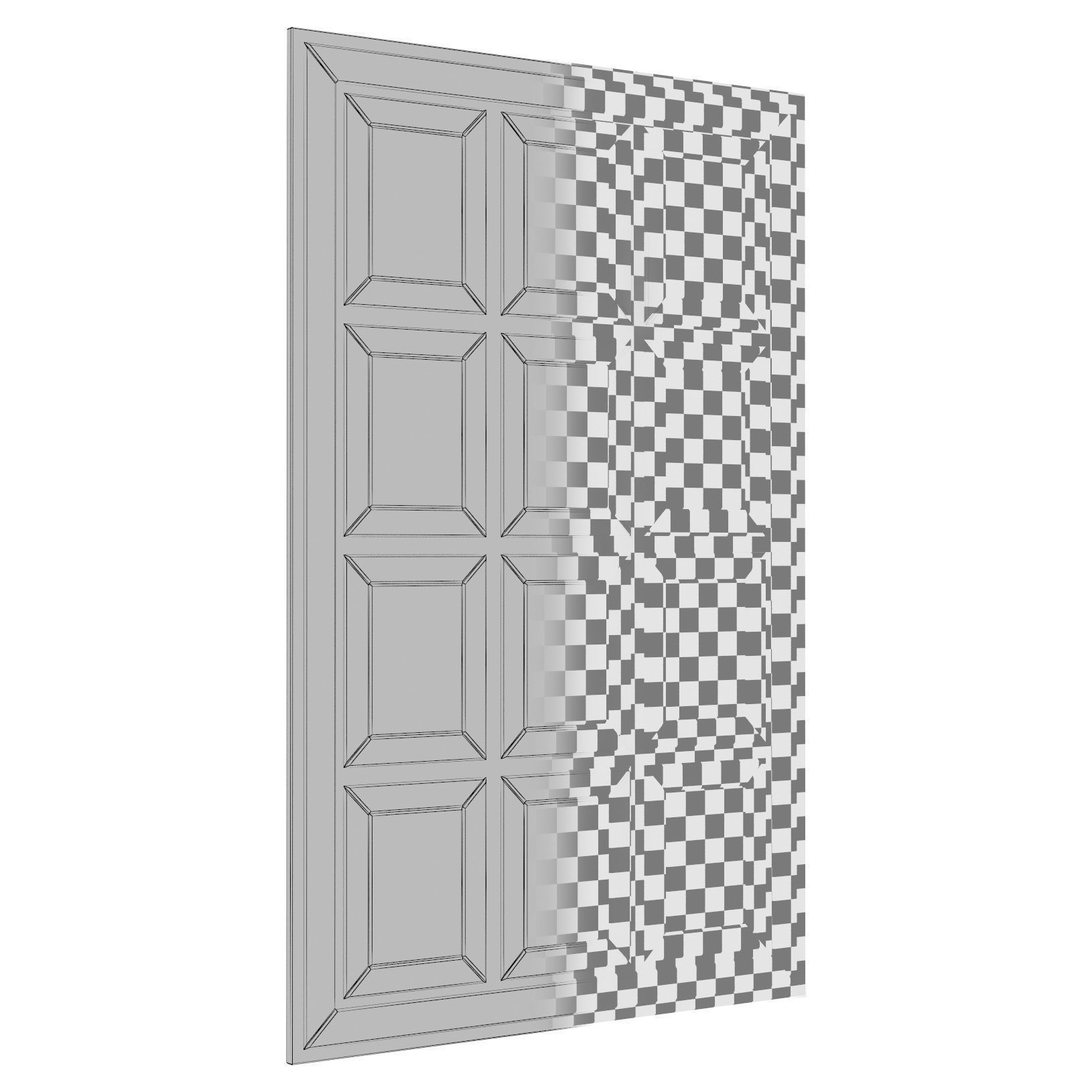 Beveled Glass Rectangular Framed Wall Mirror MMR1748 3D model_2