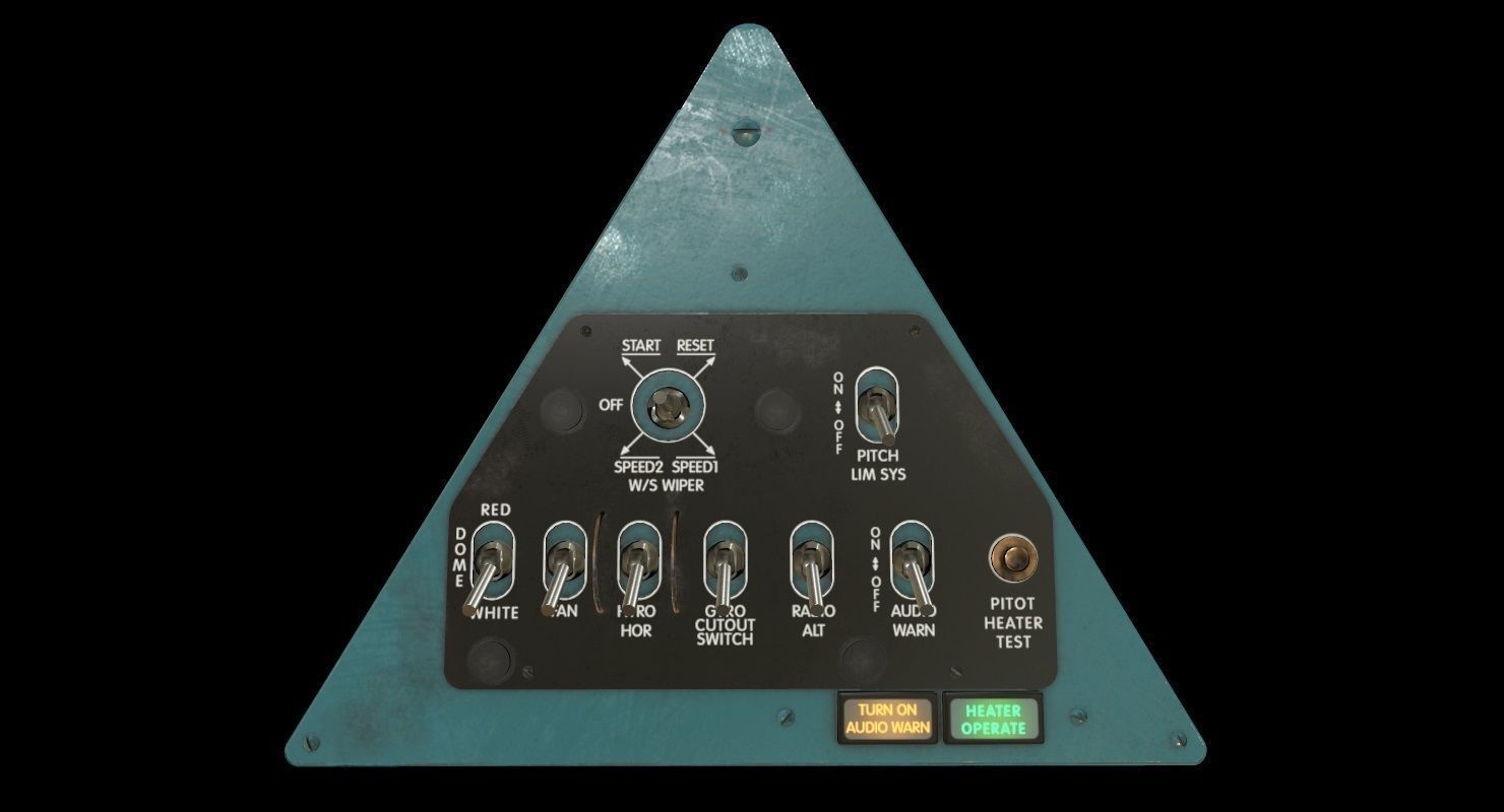 Mi-8MT Mi-17MT Left Triangular Panels Board English Low-poly 3D model_1