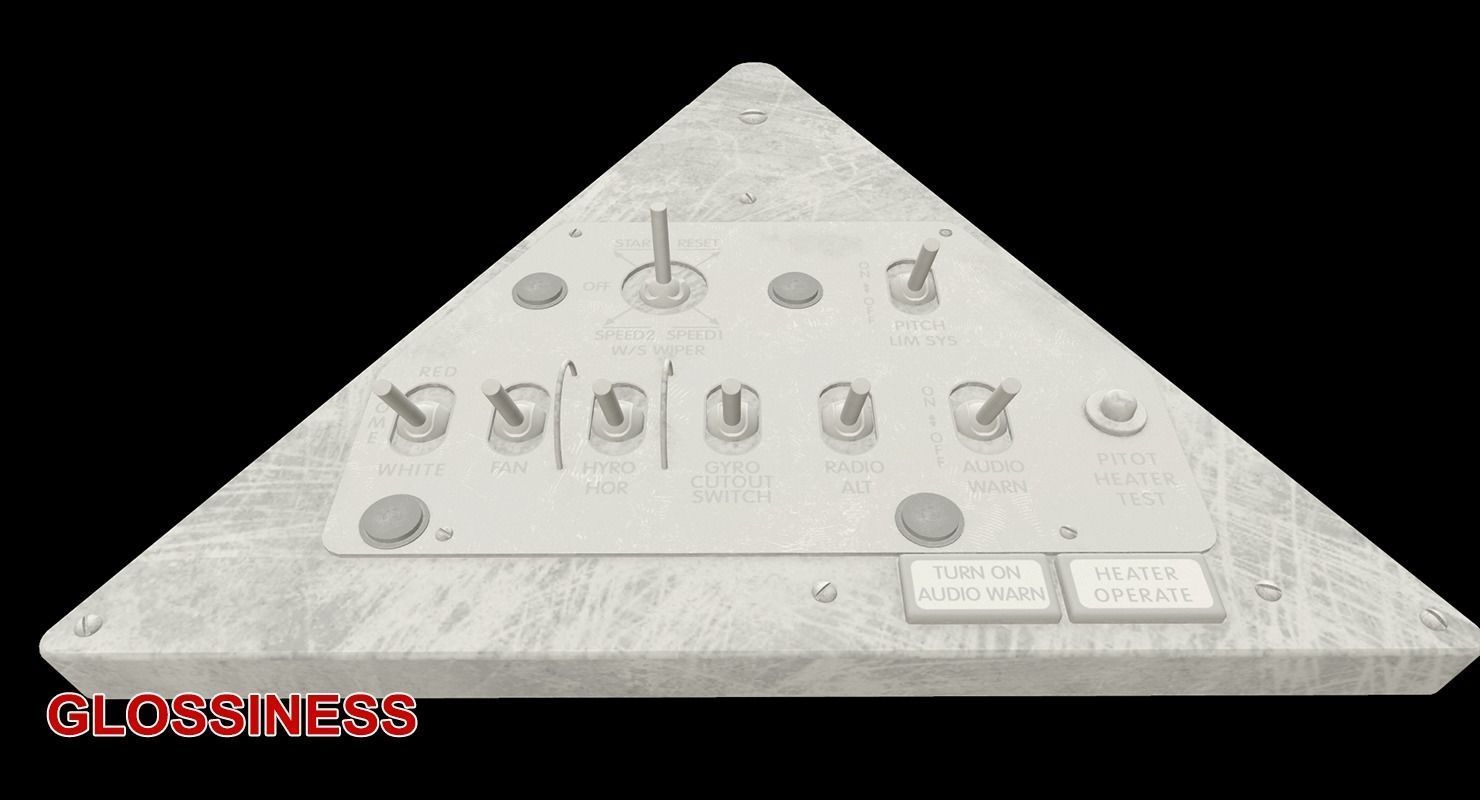 Mi-8MT Mi-17MT Left Triangular Panels Board English Low-poly 3D model_23