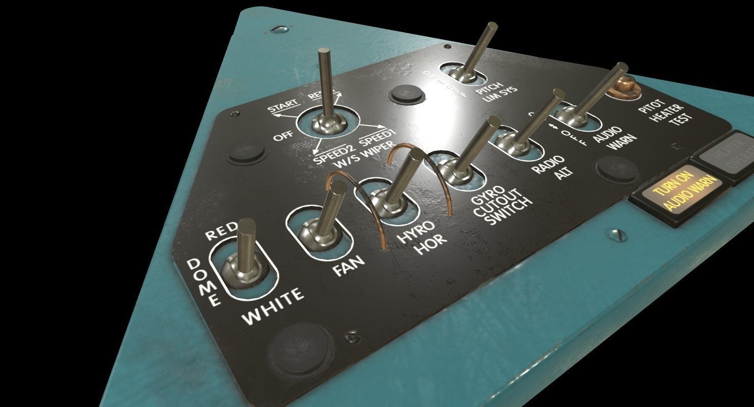 Mi-8MT Mi-17MT Left Triangular Panels Board English Low-poly 3D model_2