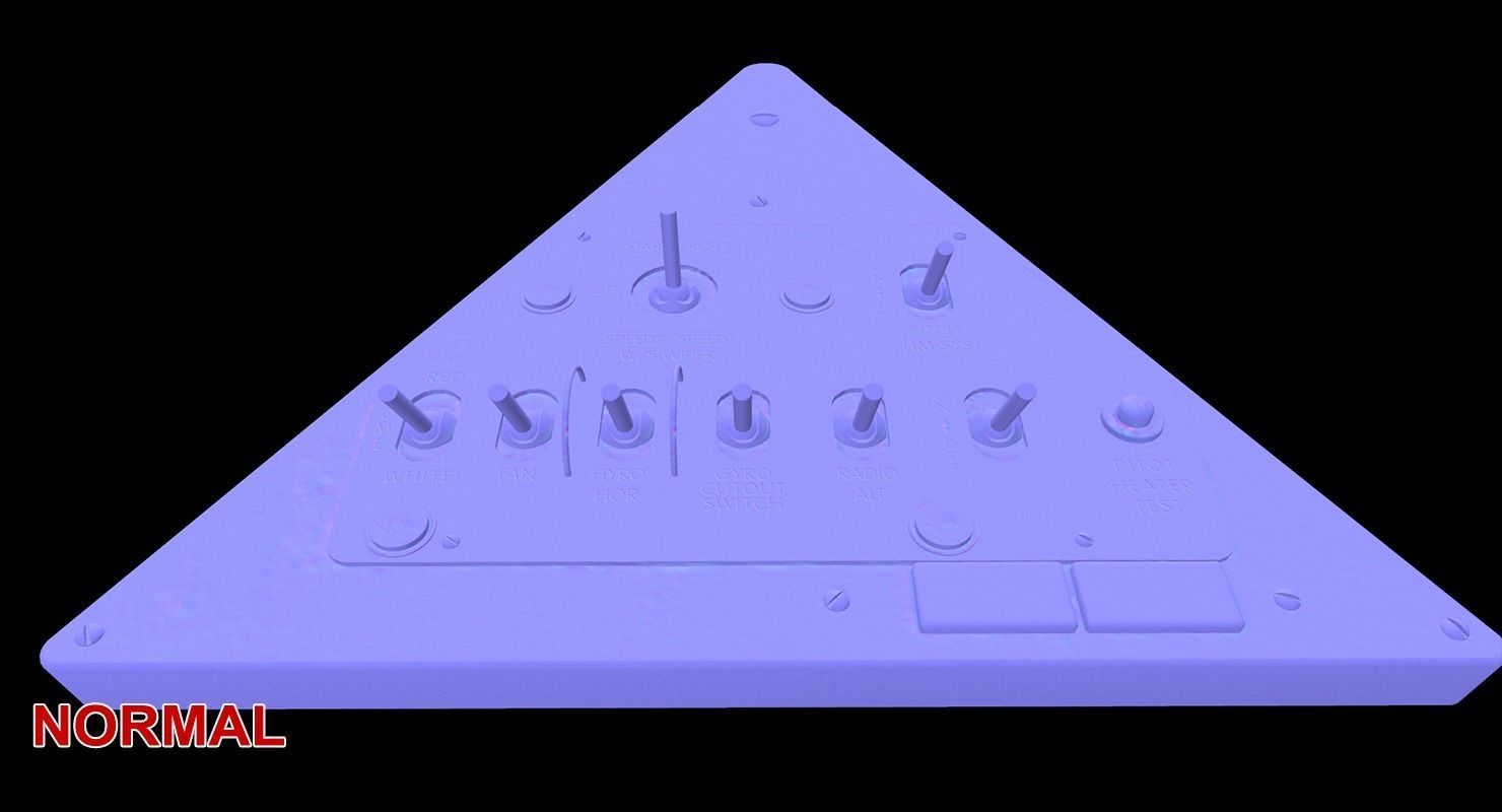 Mi-8MT Mi-17MT Left Triangular Panels Board English Low-poly 3D model_30