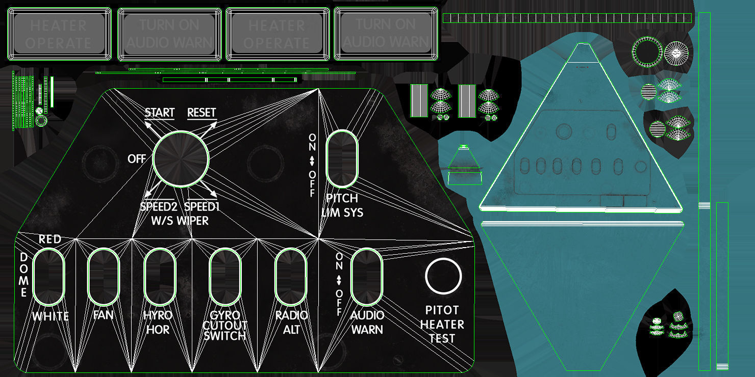 Mi-8MT Mi-17MT Left Triangular Panels Board English Low-poly 3D model_31