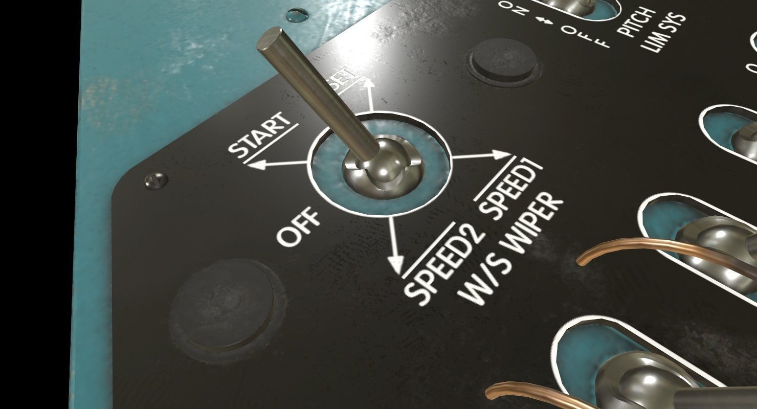 Mi-8MT Mi-17MT Left Triangular Panels Board English Low-poly 3D model_5