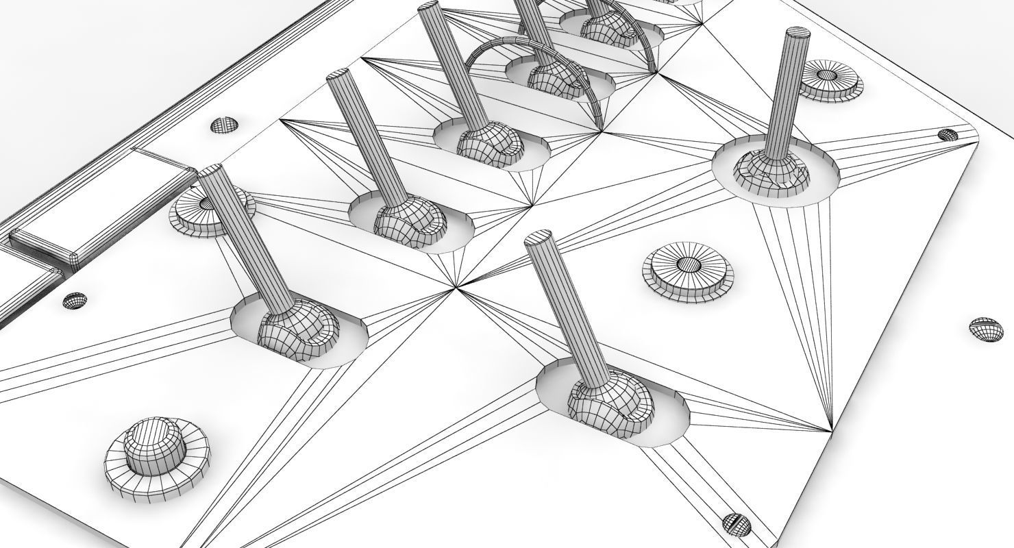 Mi-8MT Mi-17MT Left Triangular Panels Board English Low-poly 3D model_18
