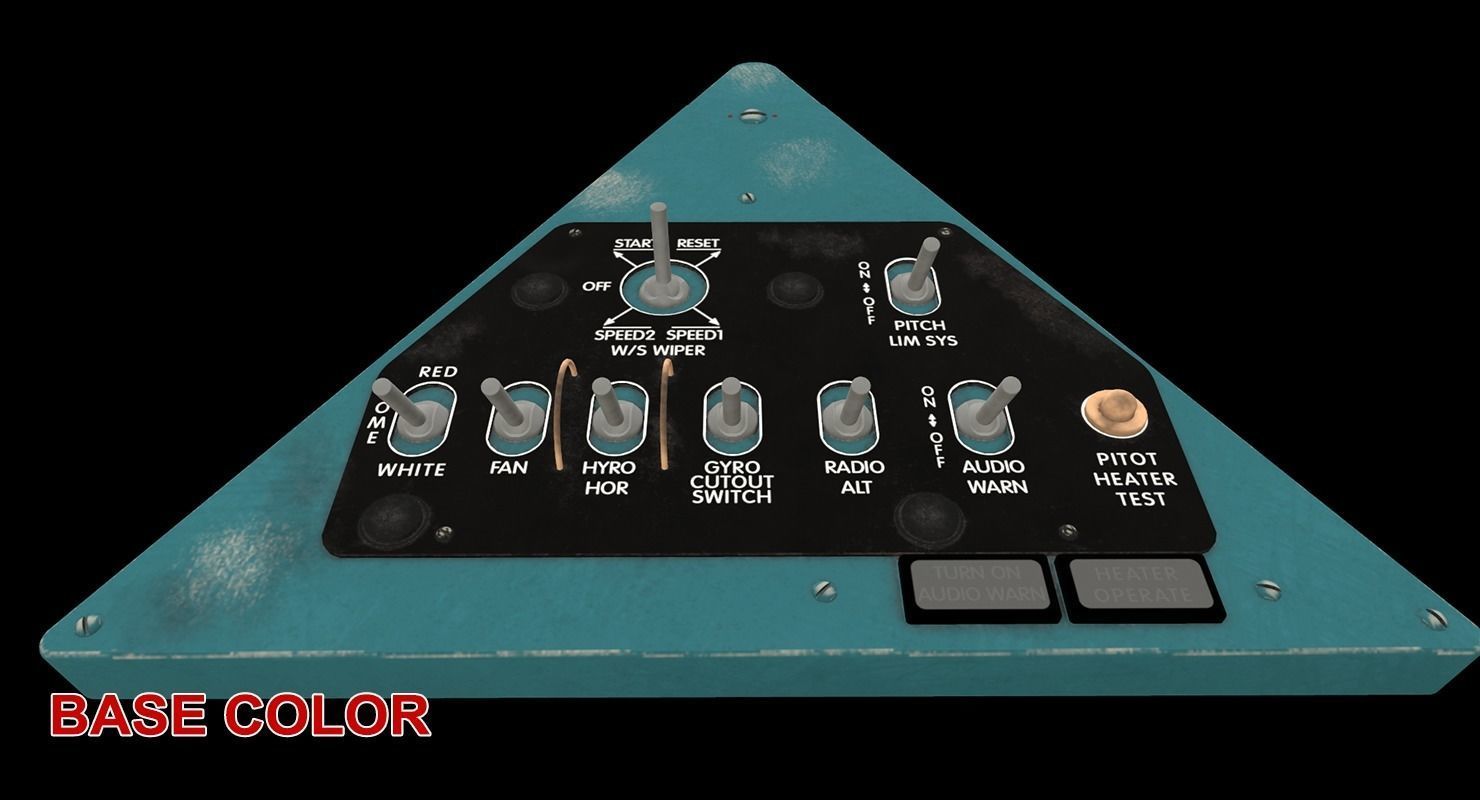 Mi-8MT Mi-17MT Left Triangular Panels Board English Low-poly 3D model_25