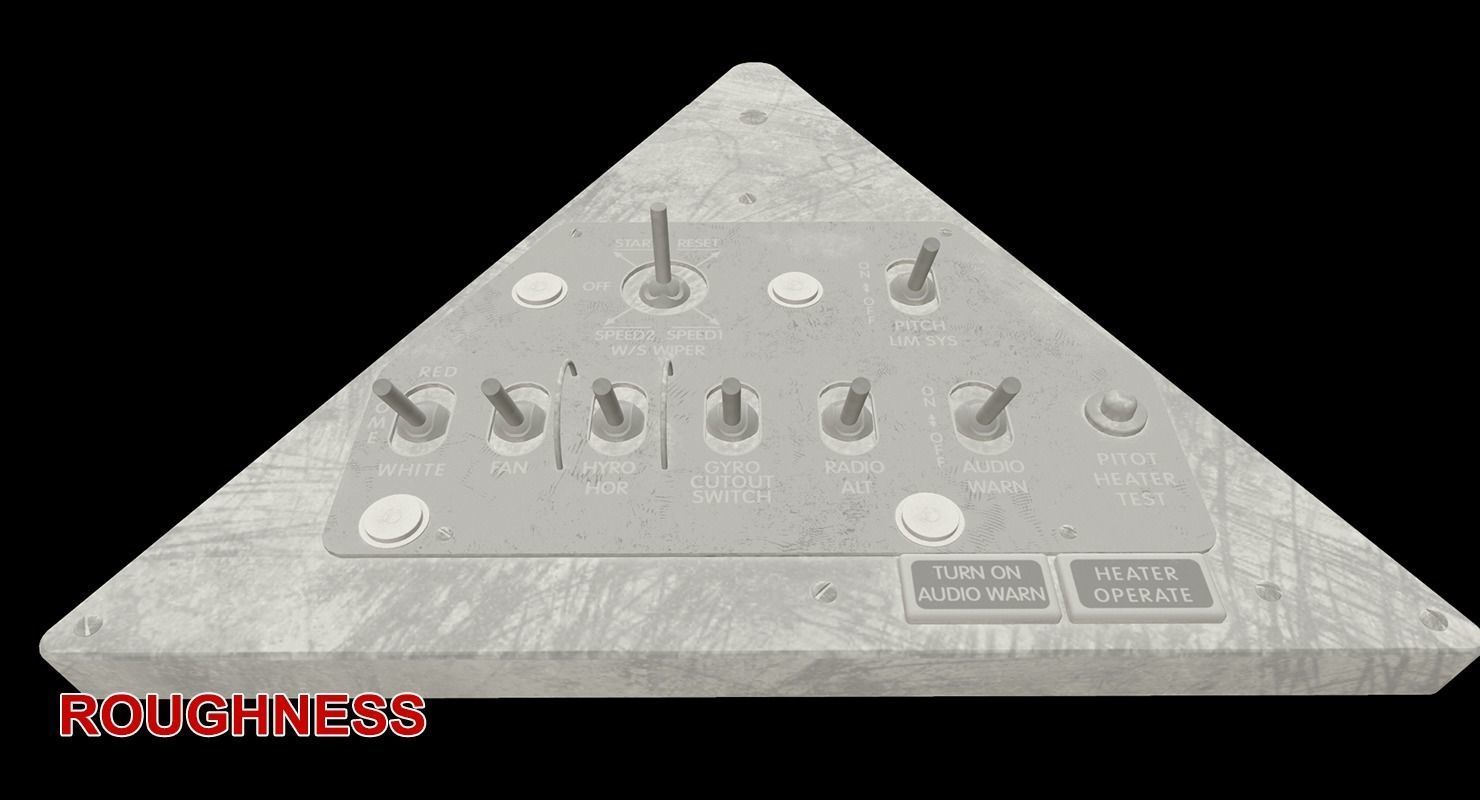 Mi-8MT Mi-17MT Left Triangular Panels Board English Low-poly 3D model_27