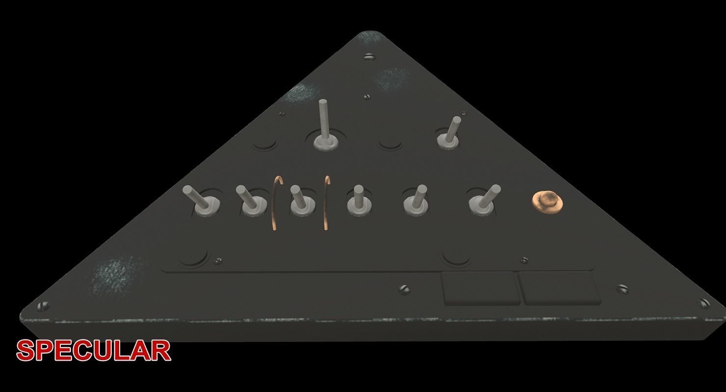 Mi-8MT Mi-17MT Left Triangular Panels Board English Low-poly 3D model_24