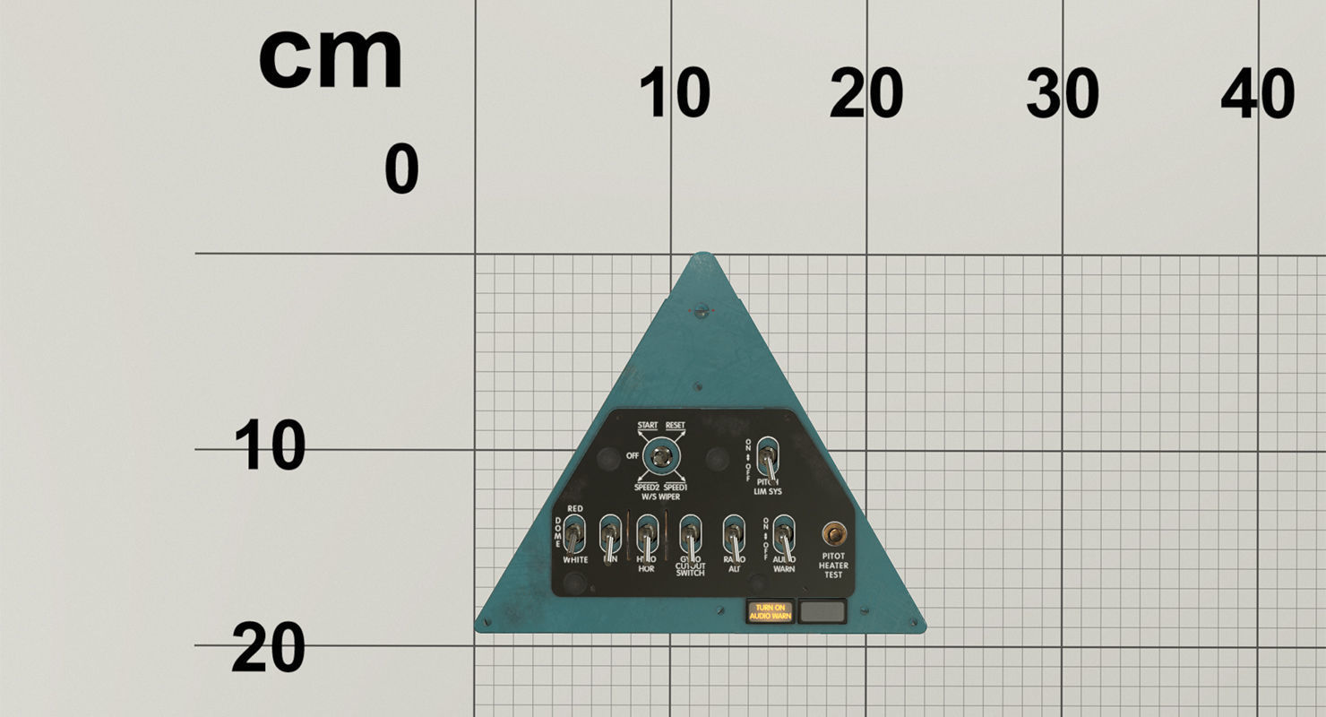 Mi-8MT Mi-17MT Left Triangular Panels Board English Low-poly 3D model_10