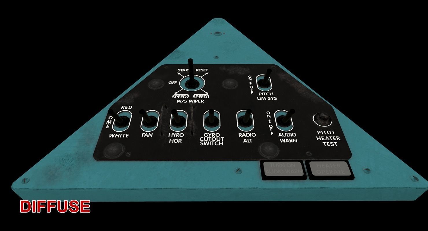 Mi-8MT Mi-17MT Left Triangular Panels Board English Low-poly 3D model_22