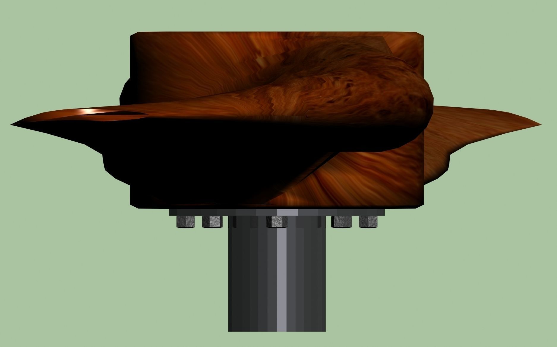 Vintage aircraft propellor 3D model_2