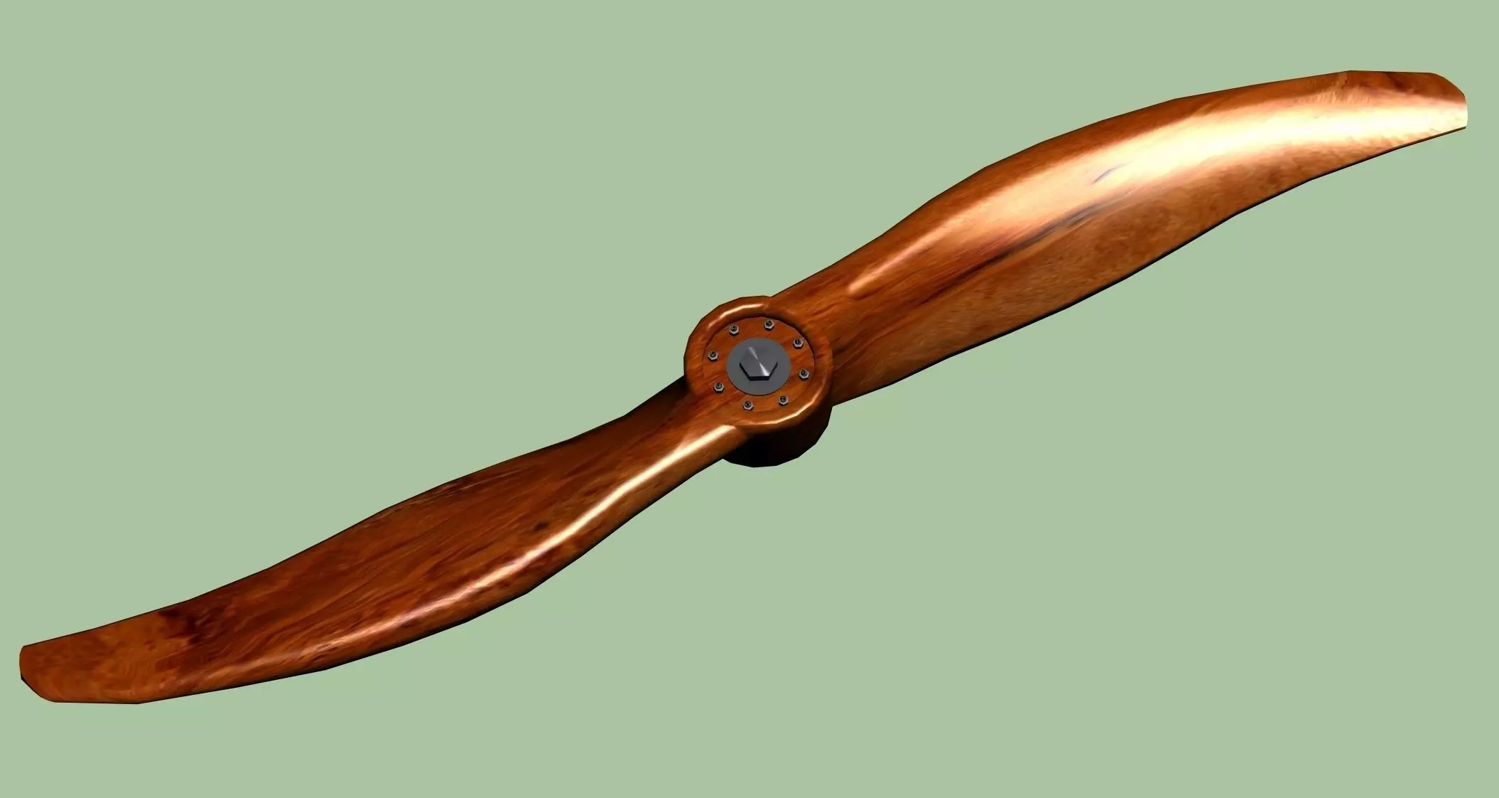 Vintage aircraft propellor 3D model_0