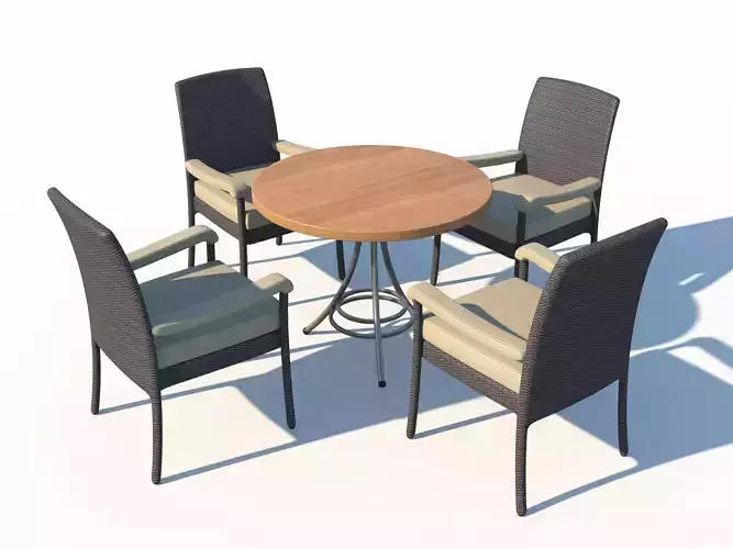 Rattan Chairs And Cafe Table