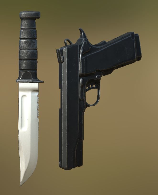 Gun Girl Character Low-poly 3D model_7