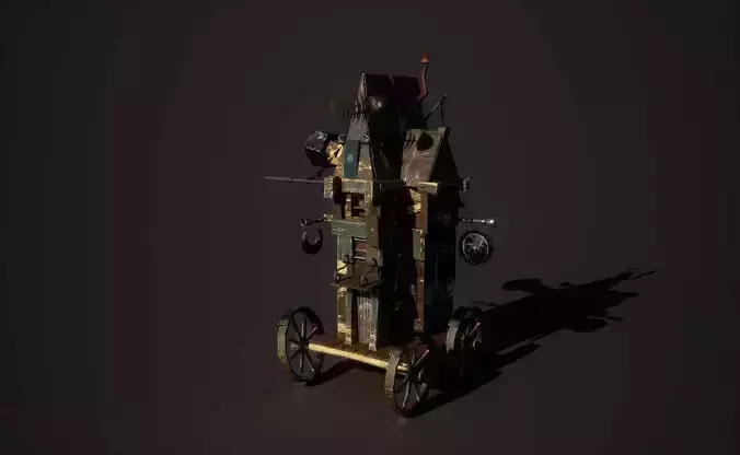 Low Poly Medieval Cart 