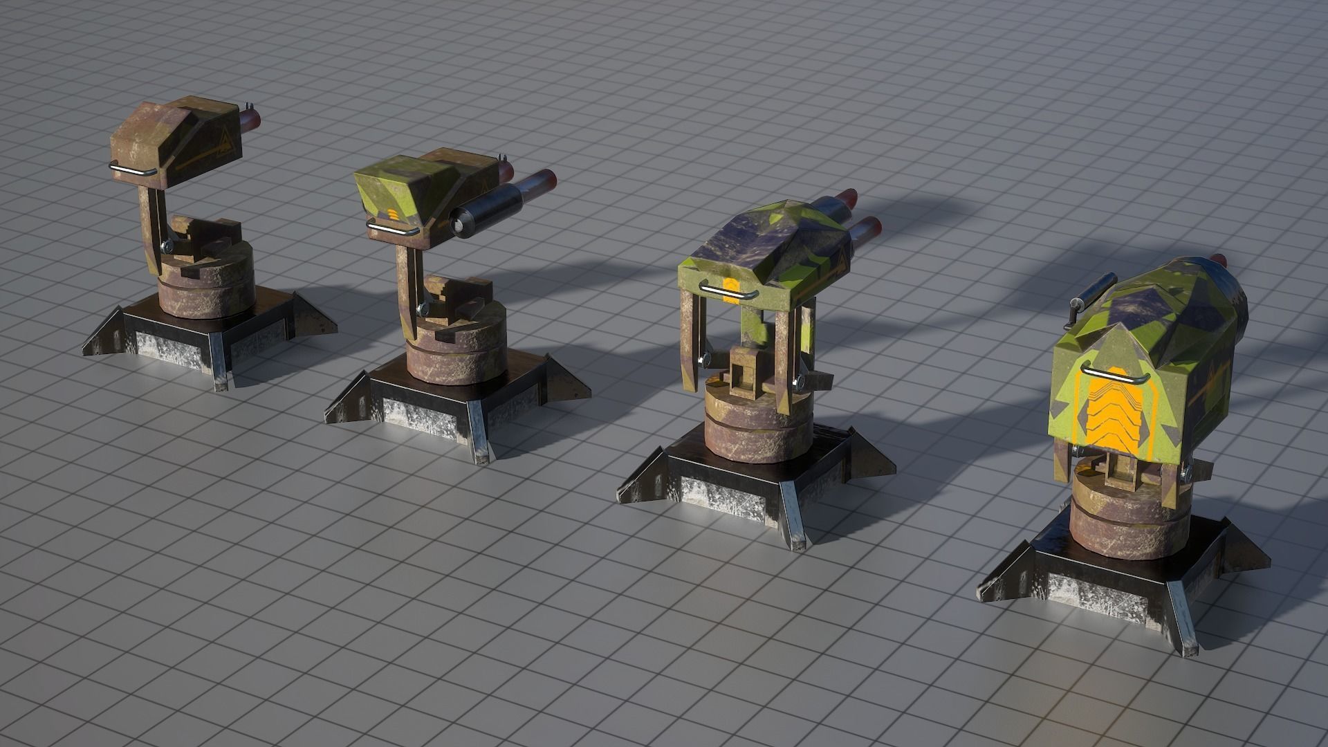 Turrets Standard low poly Low-poly 3D model_2